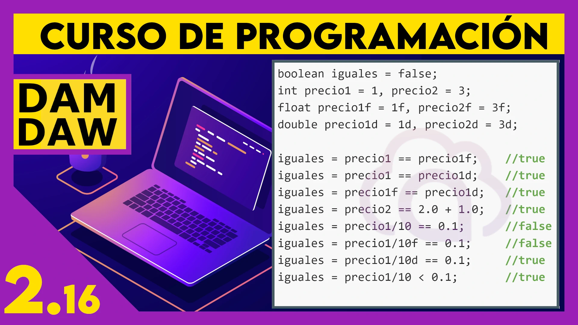 2.16 Operadores relacionales en JAVA