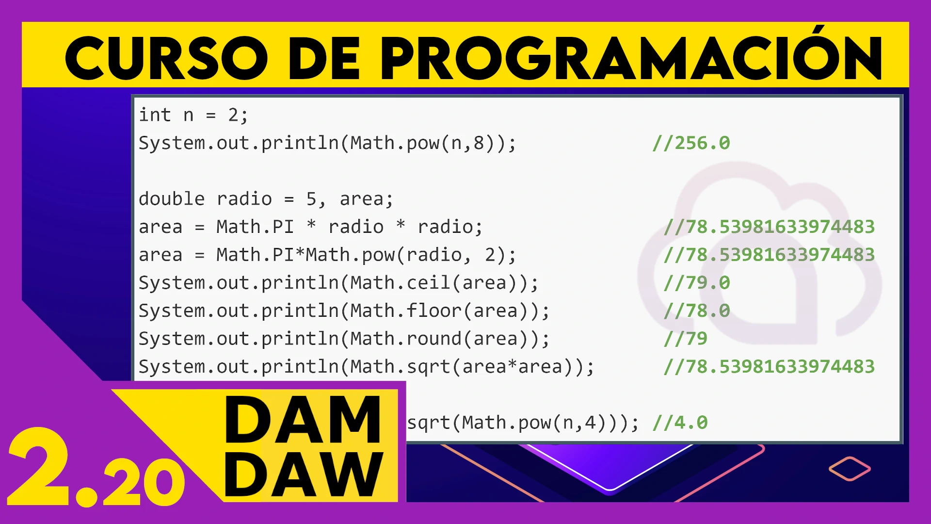 2.20 Funciones Clase Math en JAVA