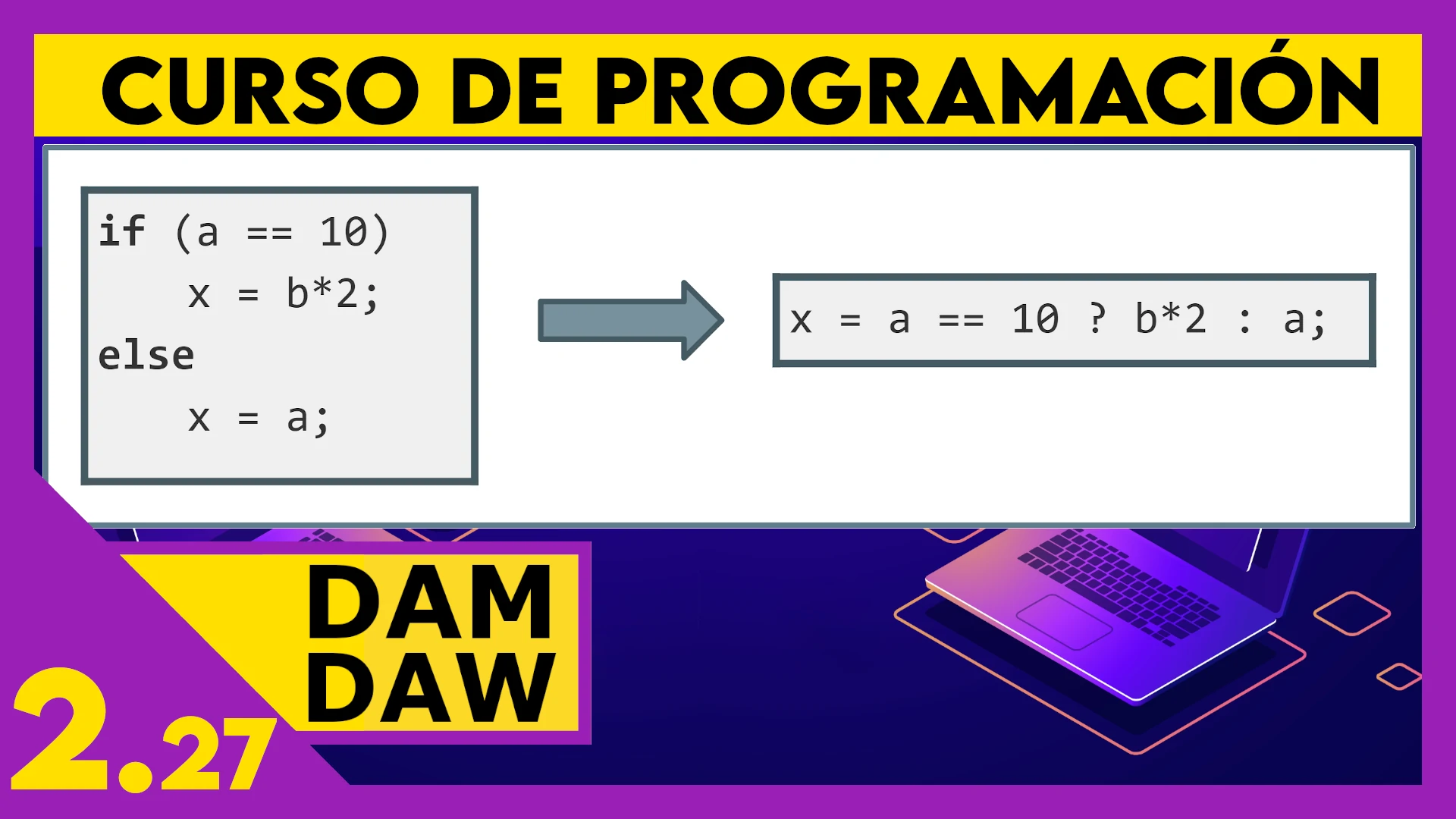 2.27 El operador ternario en JAVA