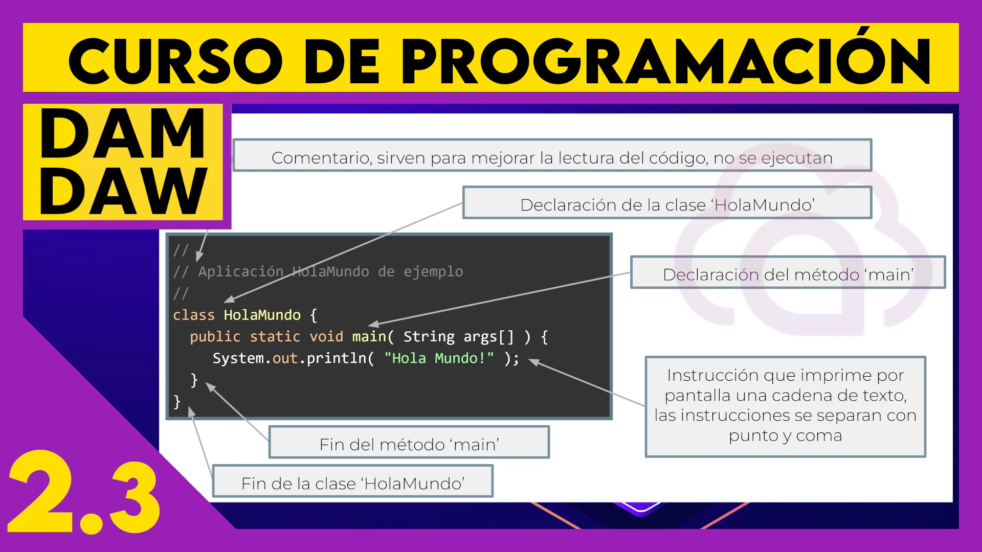 2.3 Hola mundo en JAVA