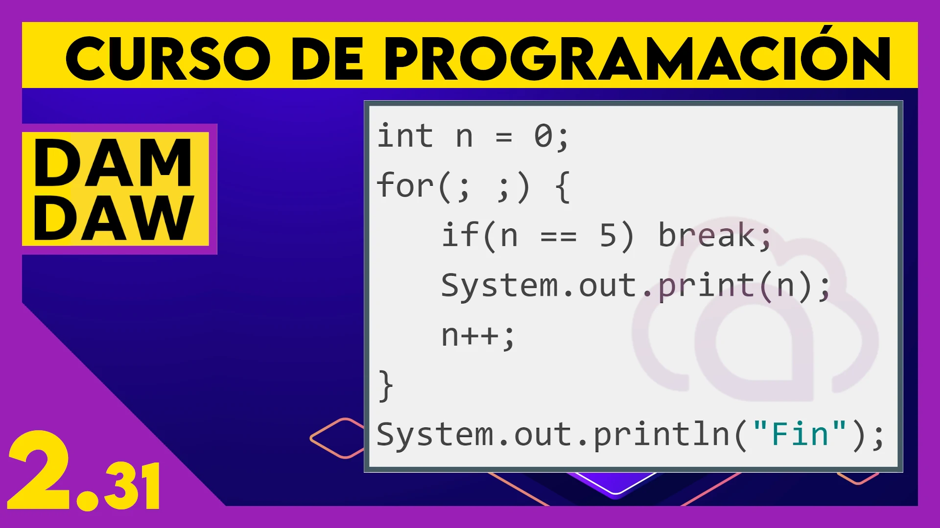 2.31 Break y continue en JAVA