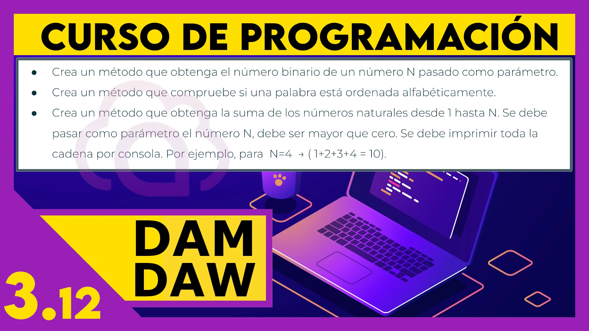 3.12 Ejercicios resueltos recursividad JAVA