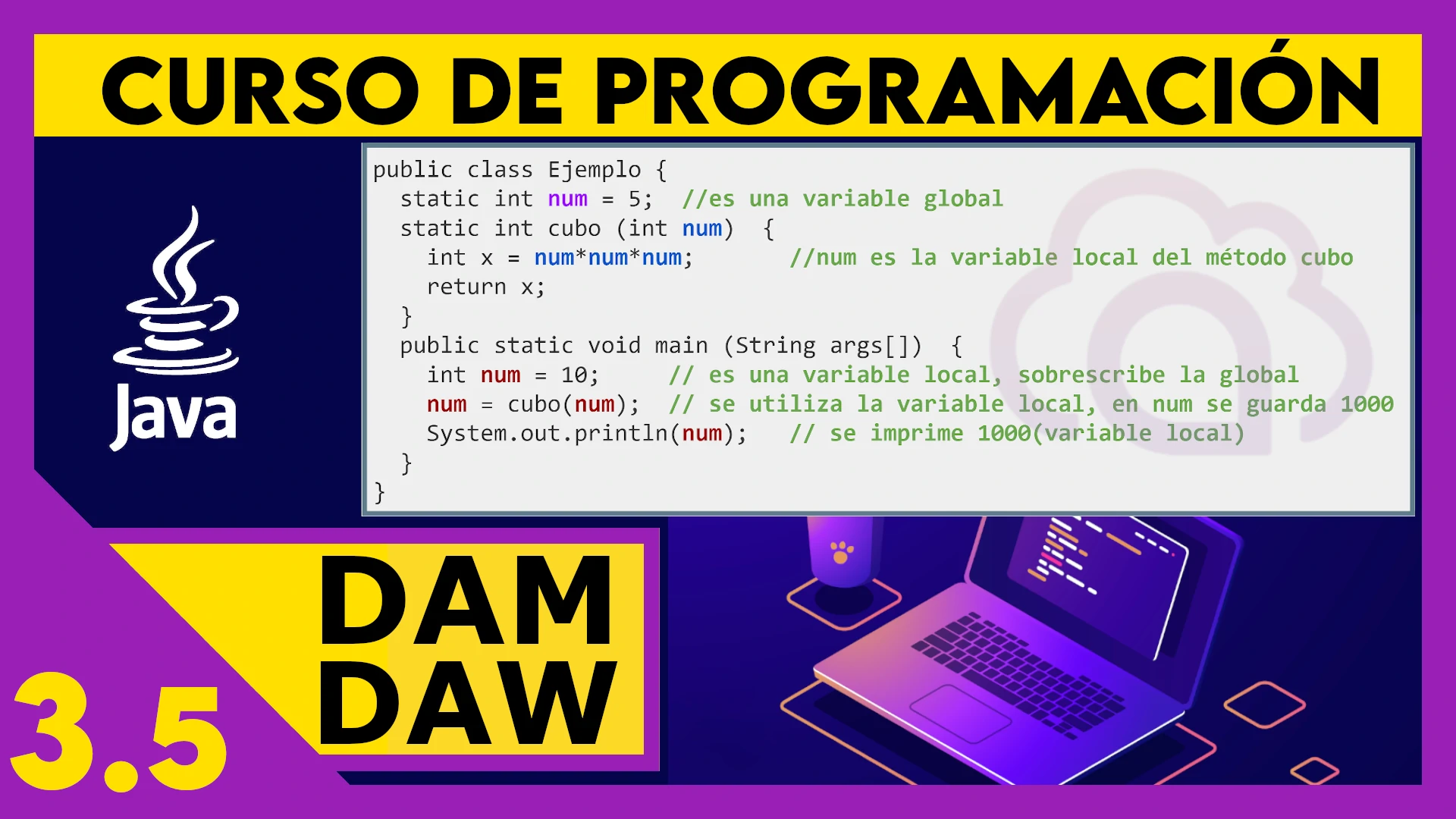 3.5 Variables locales y globales en JAVA