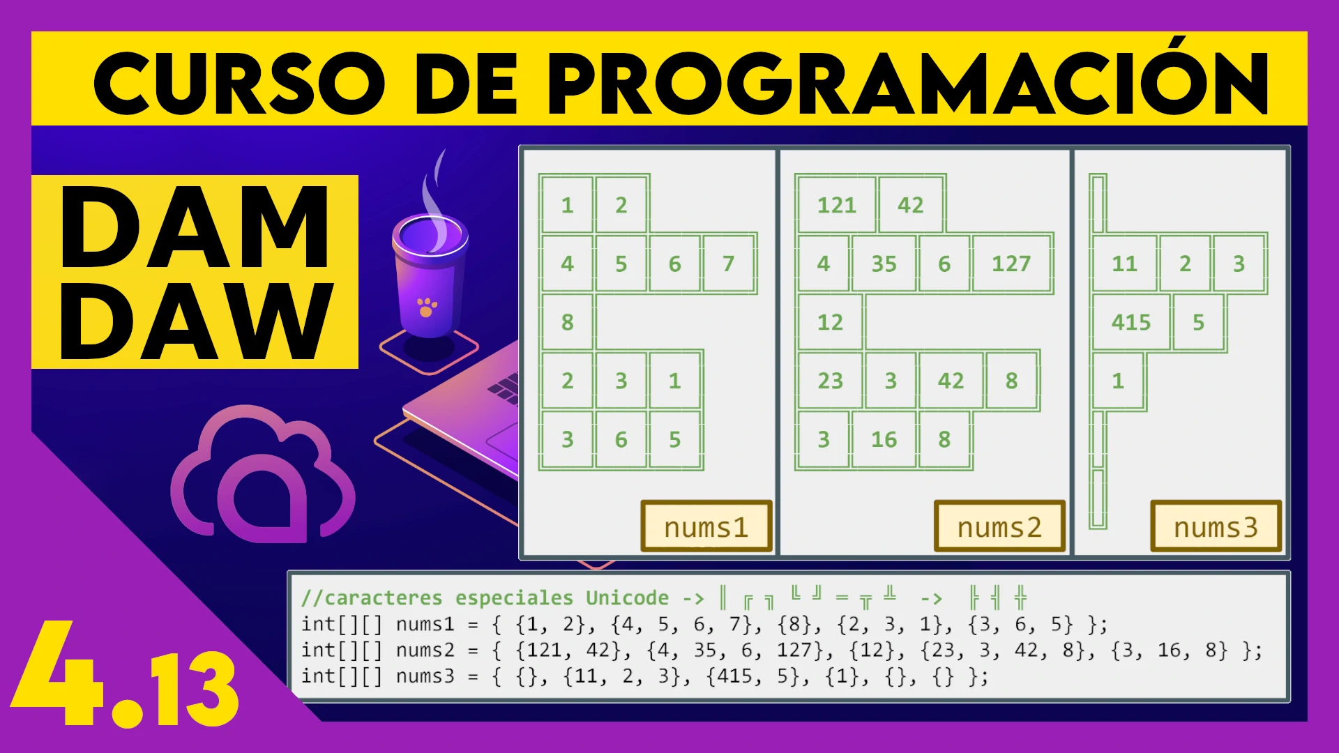 4.13 Ejercicio Matrices con bordes JAVA