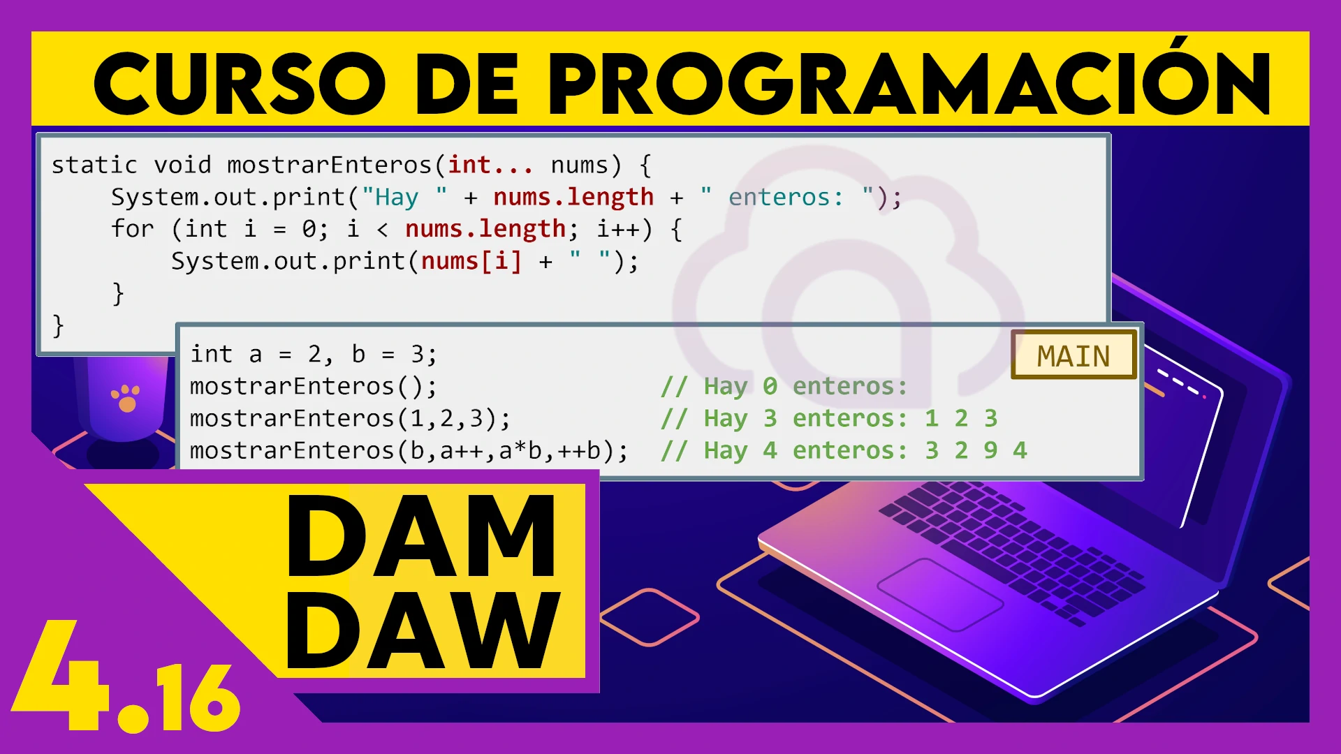4.16 Varargs en JAVA