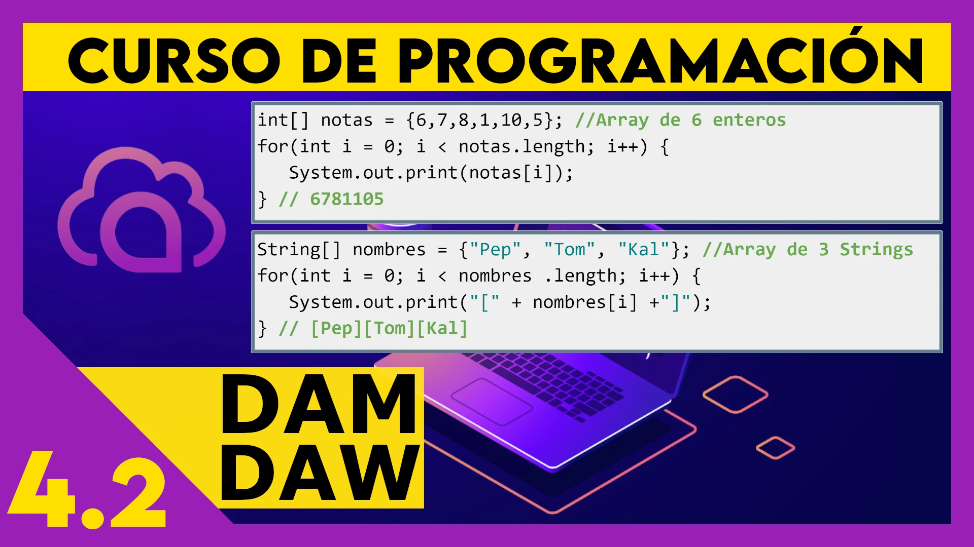 4.2 Declarar Arrays en JAVA