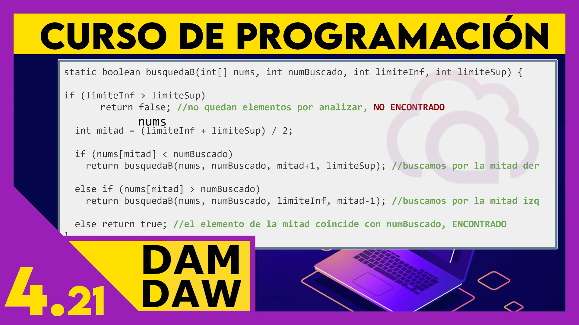 4.21 Búsqueda binaria en JAVA