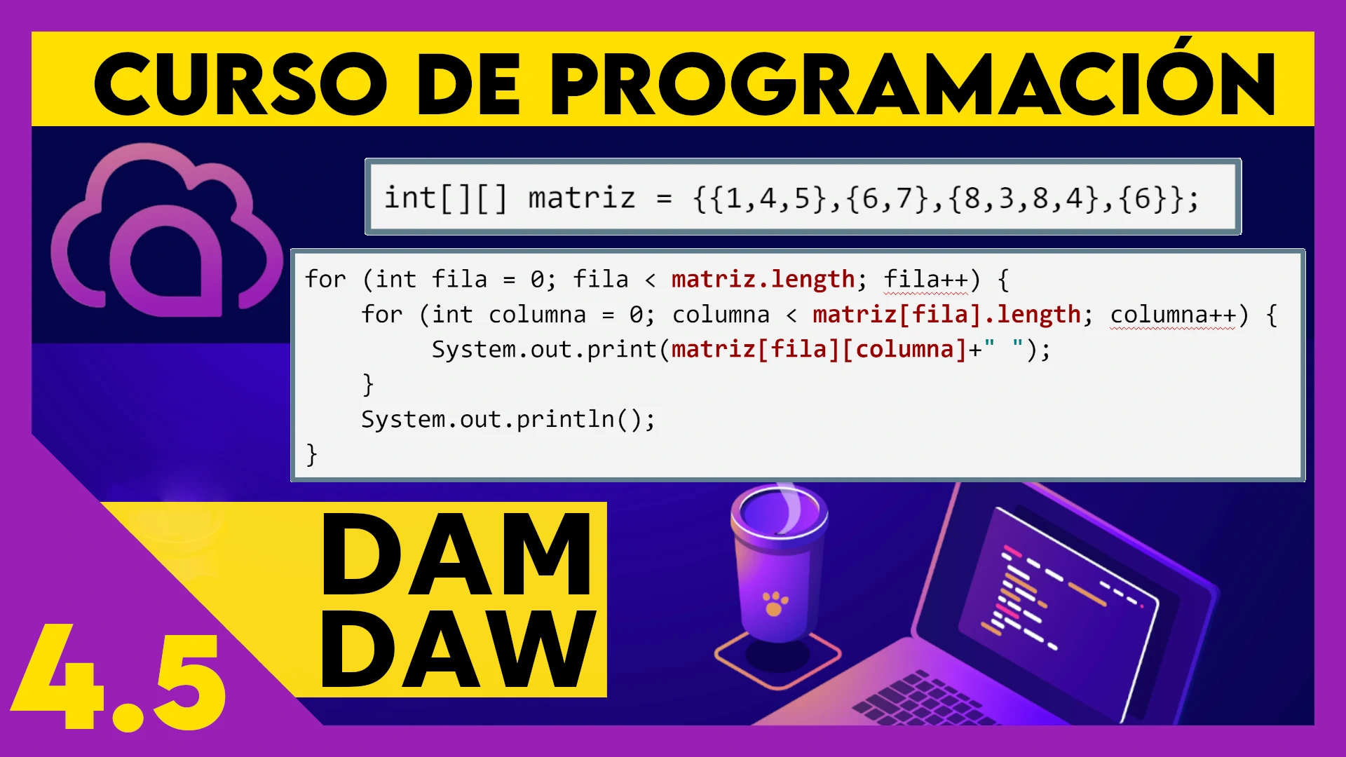 4.5 Recorrer matrices en JAVA