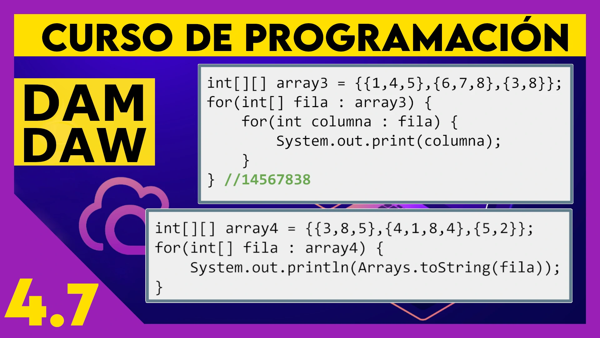 4.7 Arrays con foreach en JAVA