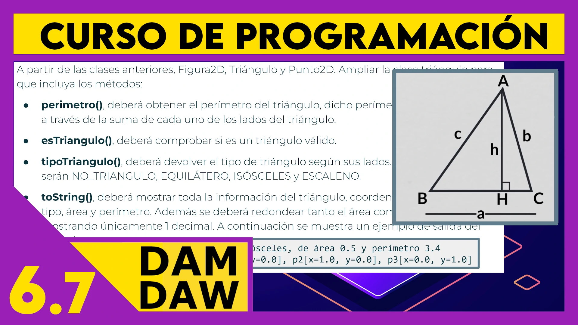 6.7 JAVA: Ejercicios Clase Triángulo