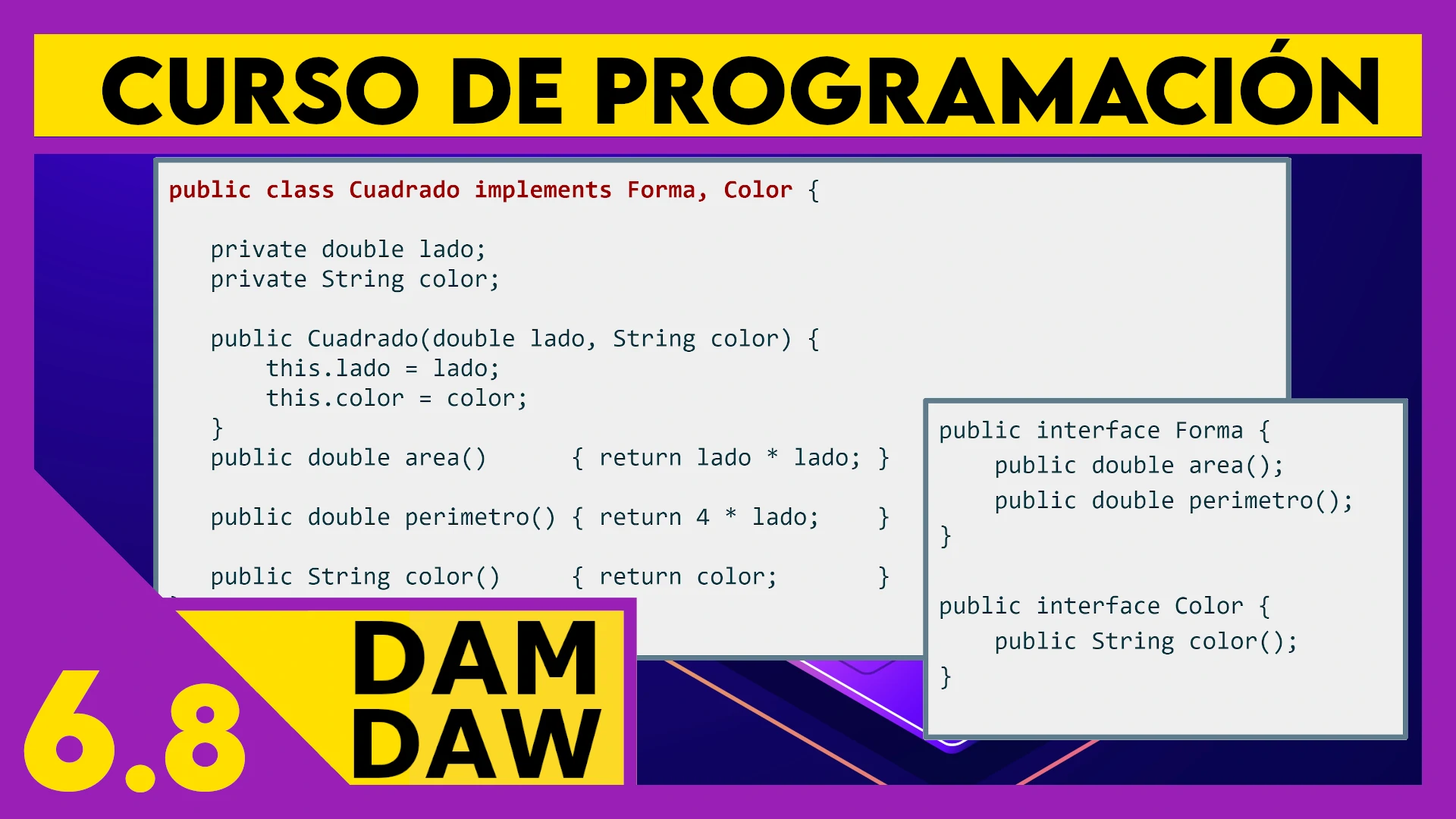 6.8 JAVA: Interfaces