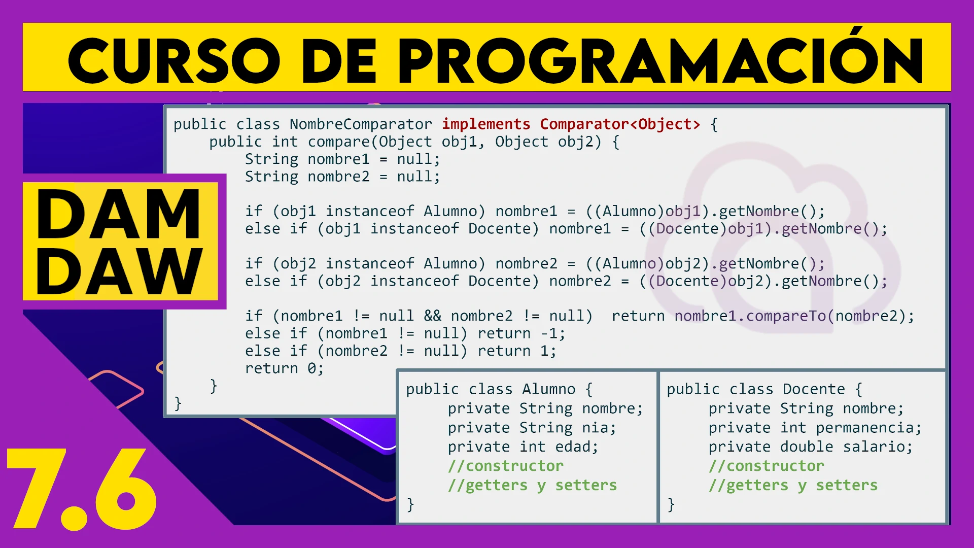 7.6 JAVA: Interface Comparator múltiple