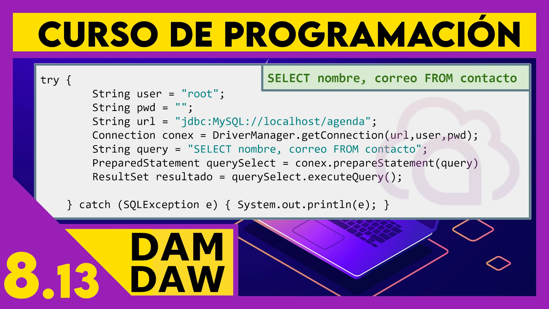 8.13 MySQL en JAVA: SELECT