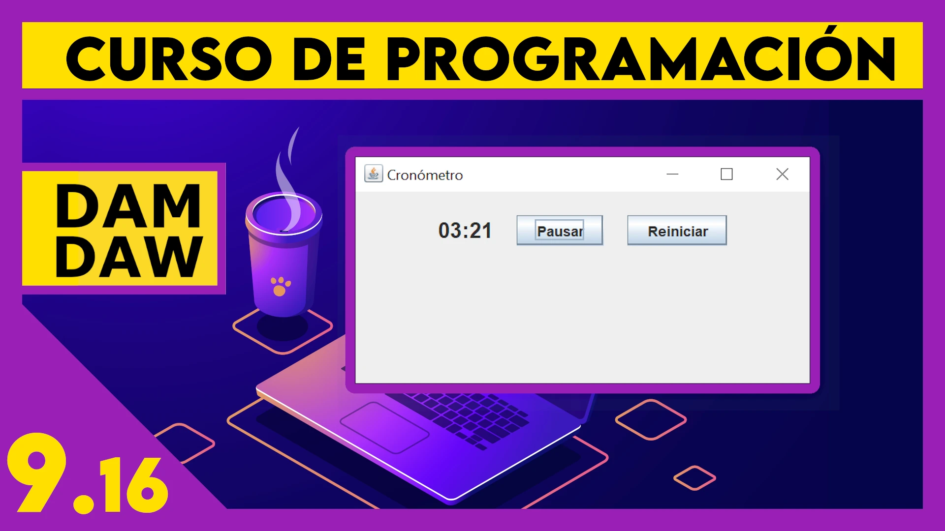 9.16 JAVA Swing: Cronómetro